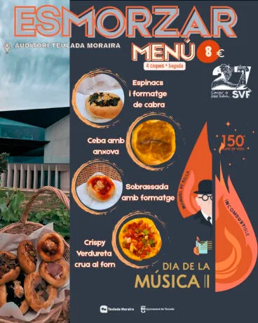 Menú del almuerzo por el Día de la Música de Teulada Moraira