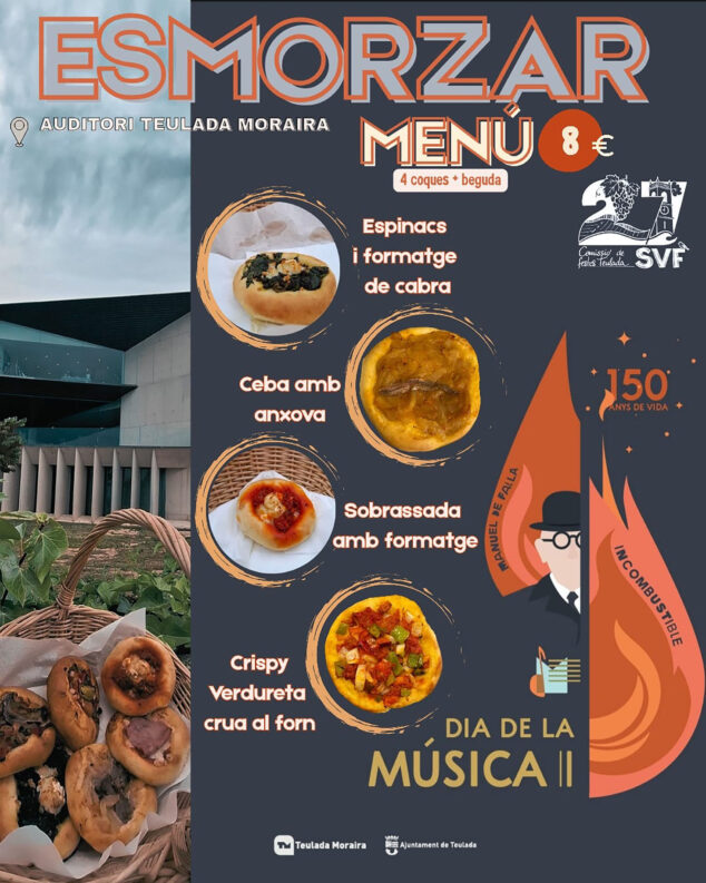 menu del almuerzo por el dia de la musica de teulada moraira