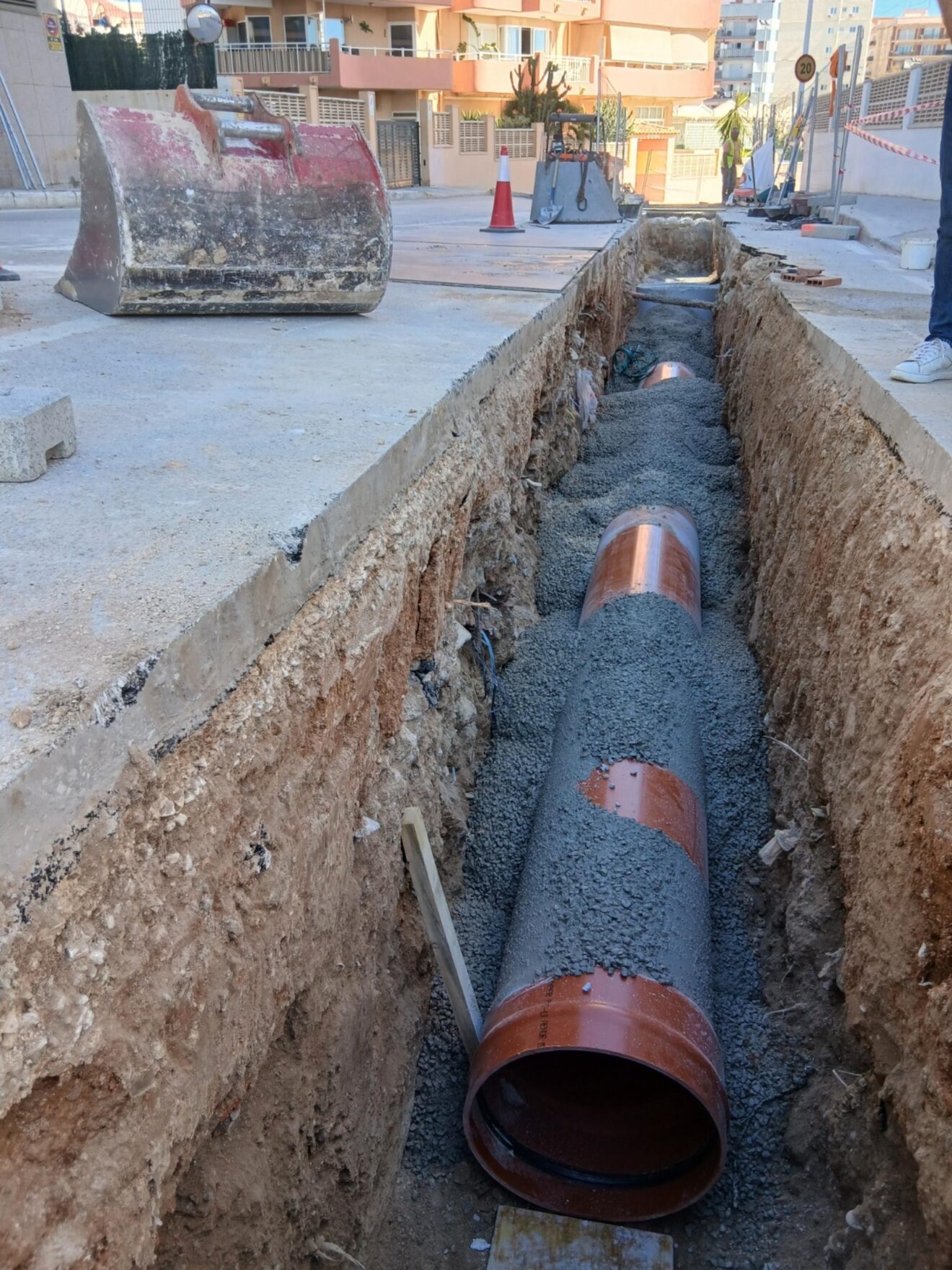 Obras del colector de pluviales en Borumbot