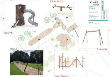 Plano y renders del nuevo parque infantil de Tossals en Ondara