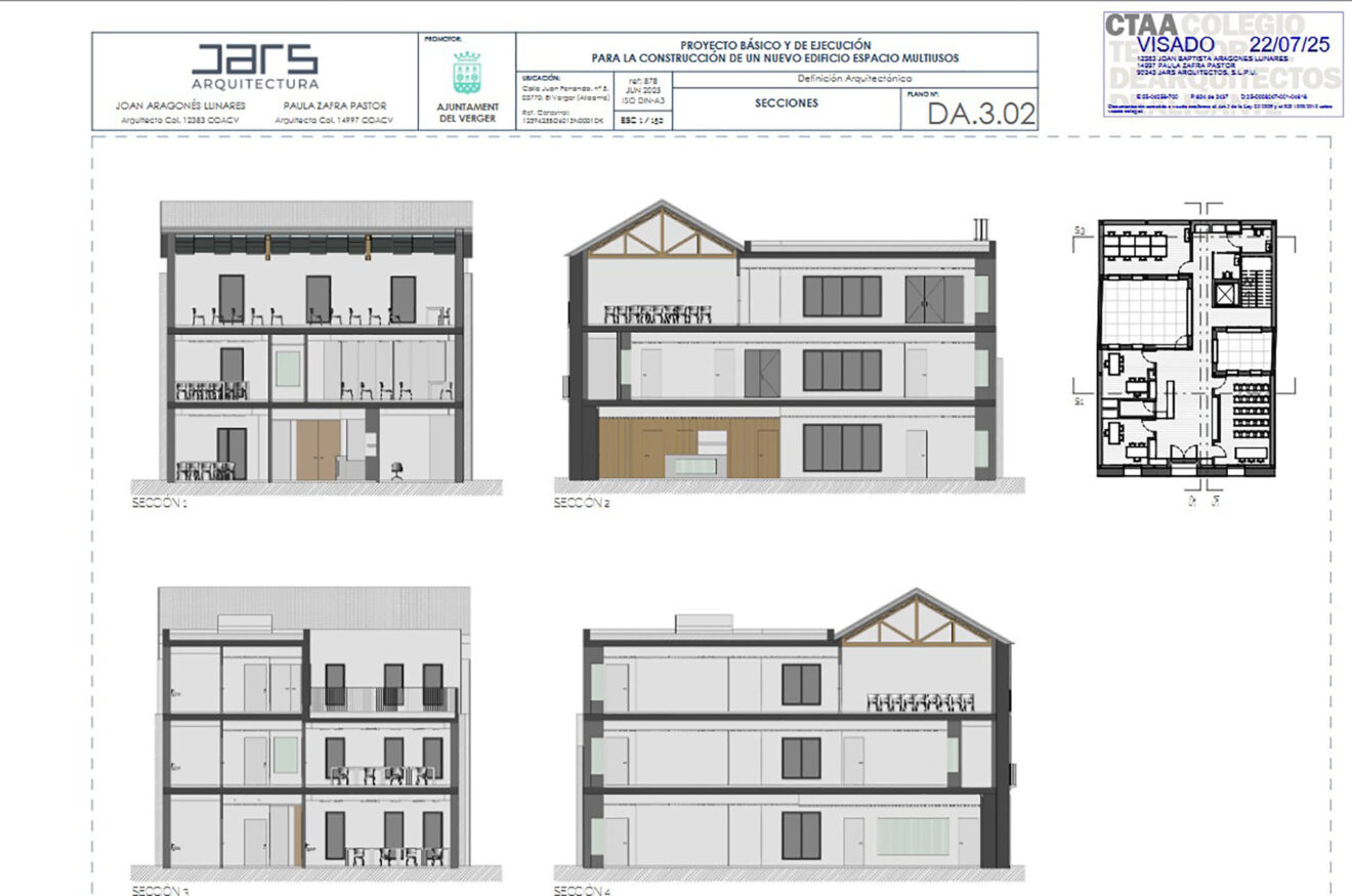 Planos del proyecto de rehabilitación del Antic Ajuntament del Verger 1