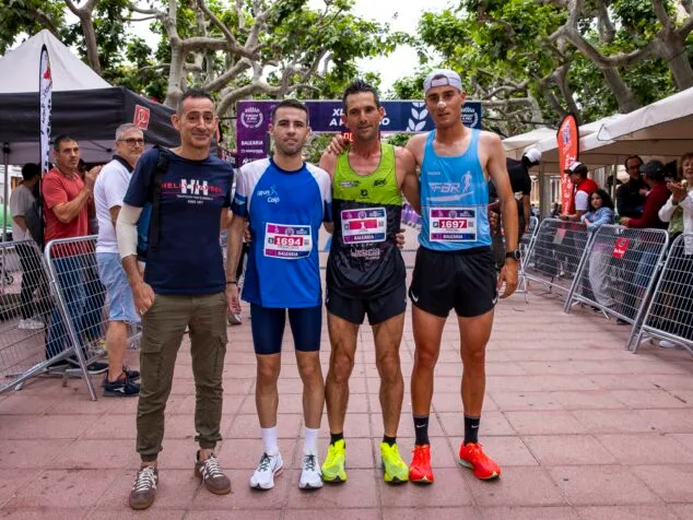 Imagen: José Manuel García Barragán, Fran López y Miguel Molines, protagonistas del podio masculino de la Volta a Peu a Pego.