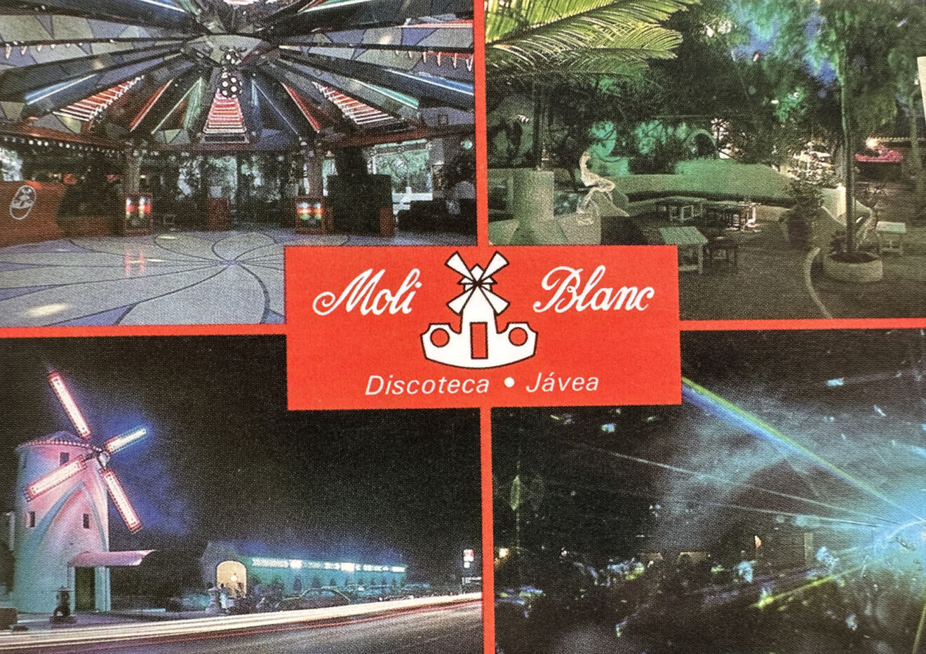 Postal de la discoteca Moli Blanc - Imagen del libro '150 anys de música i ball a la Marina Alta'