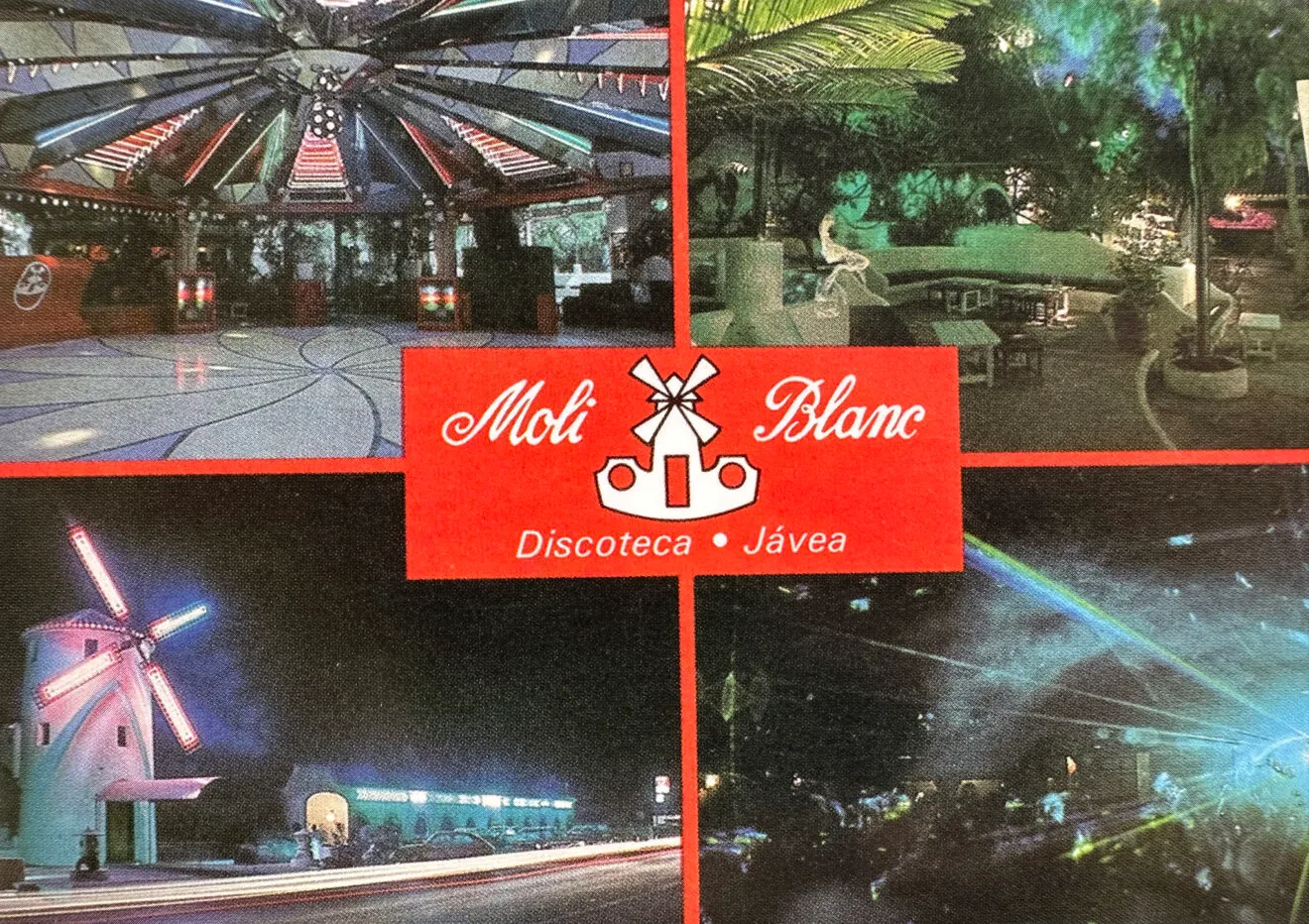 Postal de la discoteca Moli Blanc - Imagen del libro '150 anys de música i ball a la Marina Alta'
