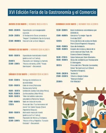 Programación de actividades de la XVI FiraCalp