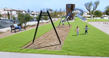 Render del diseño del nuevo parque infantil en la zona de Tossals, Ondara.