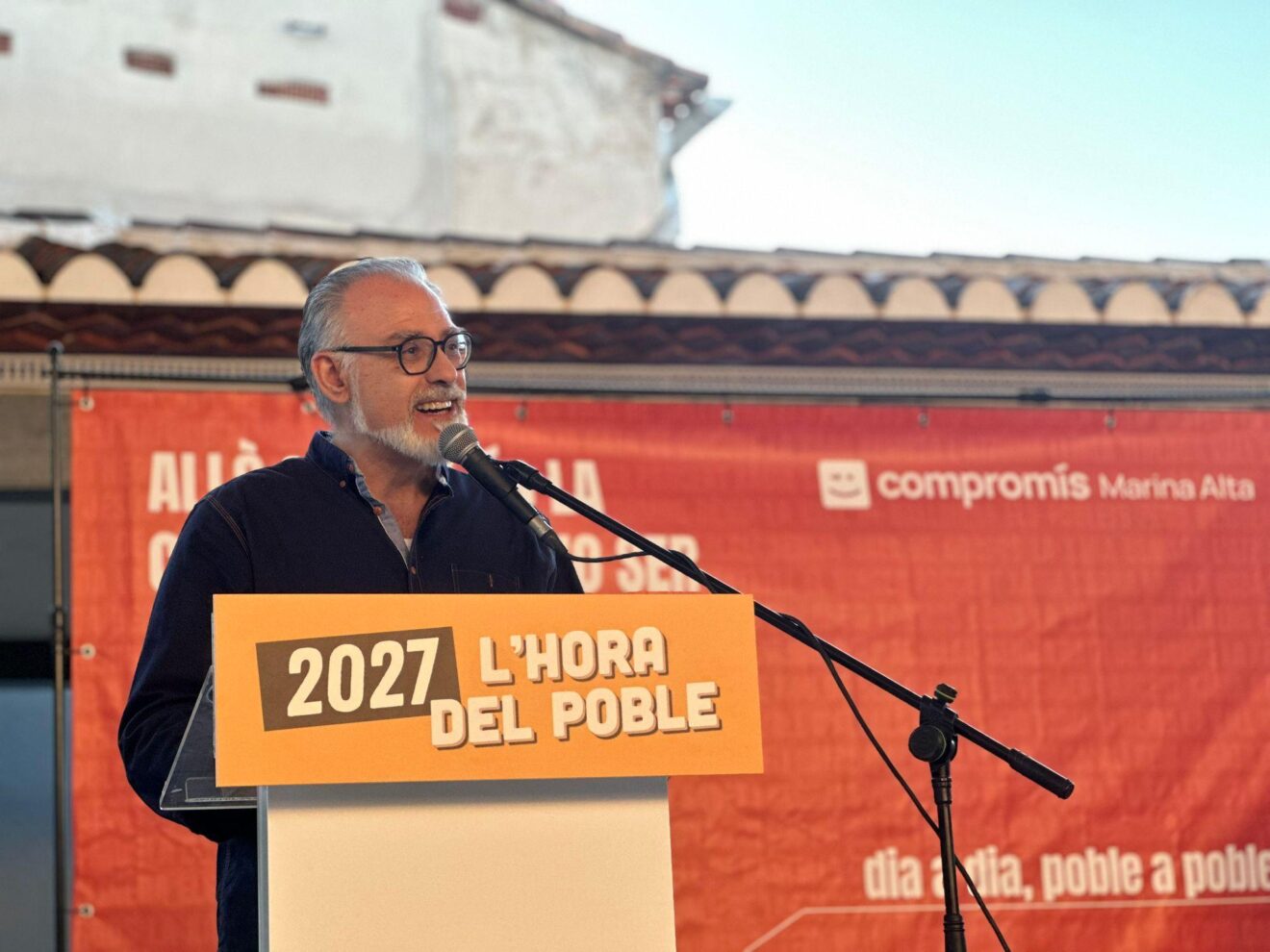 Sergi Ferrús en el acto de Compromís en Pedreguer
