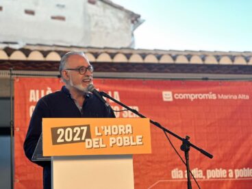 Sergi Ferrús en el acto de Compromís en Pedreguer