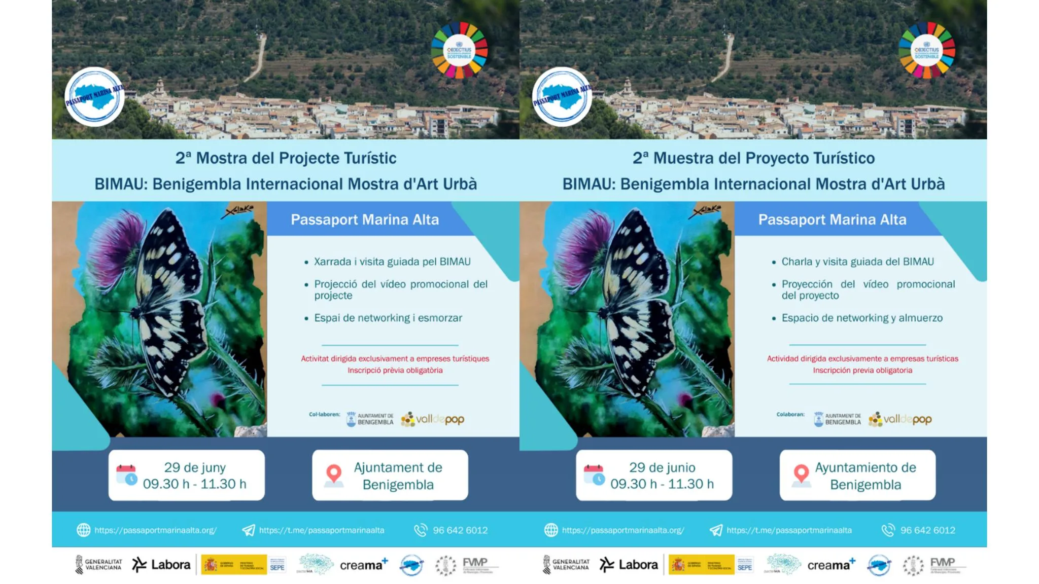 Imagen del cartel de la 2ª Mostra del Projecte Turístic BIMAU en Benigembla.