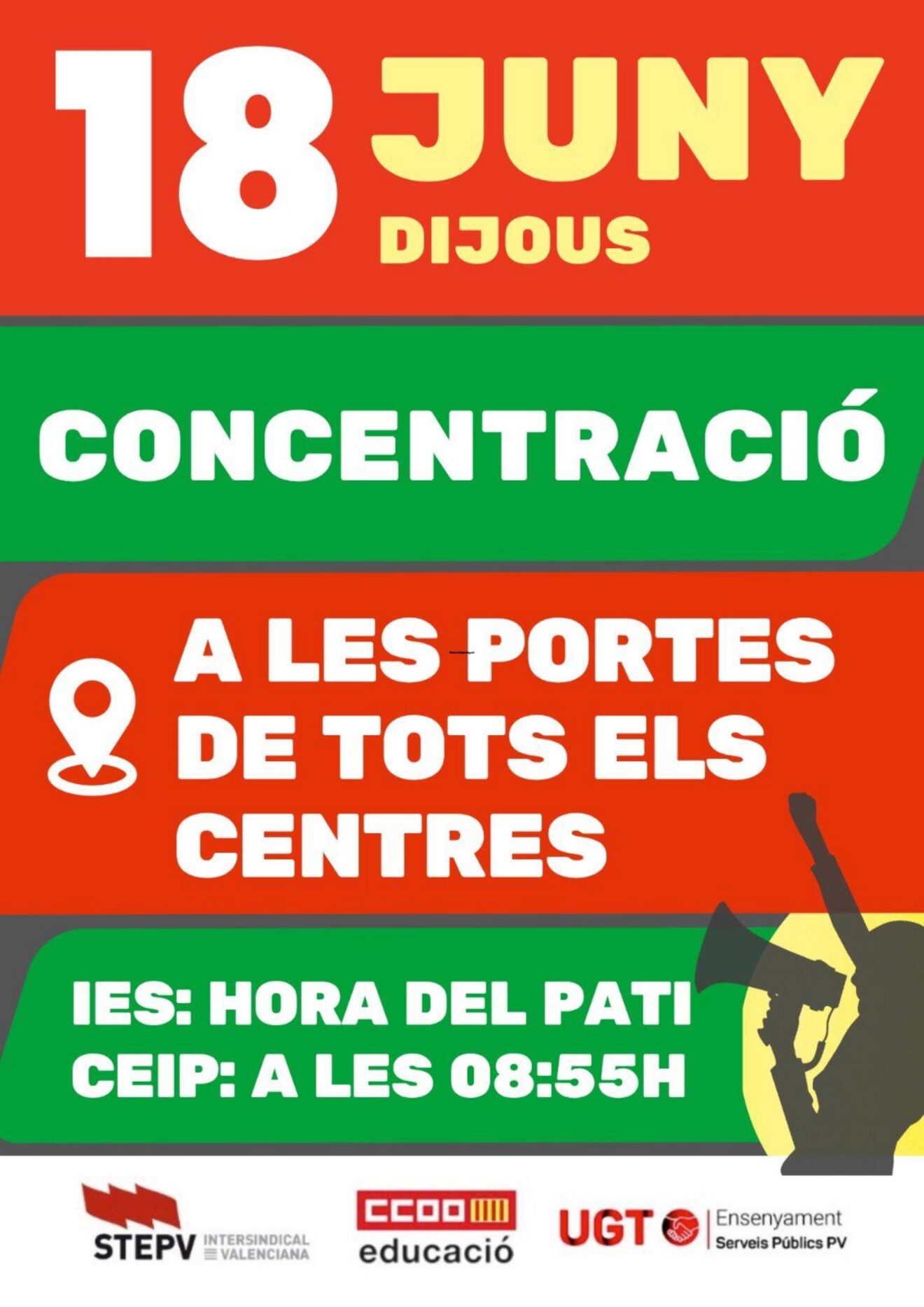 Cartel de la concentración educativa del 18 de junio