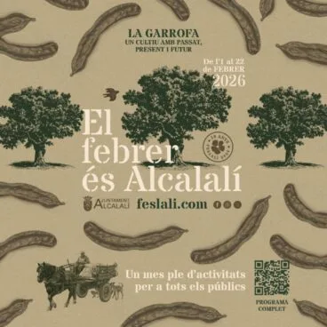 La algarroba, el secreto mejor guardado de Alcalalí para impulsar su economía local 6 Cartel promocional de las jornadas sobre la algarroba en Alcalalí, febrero 2026.