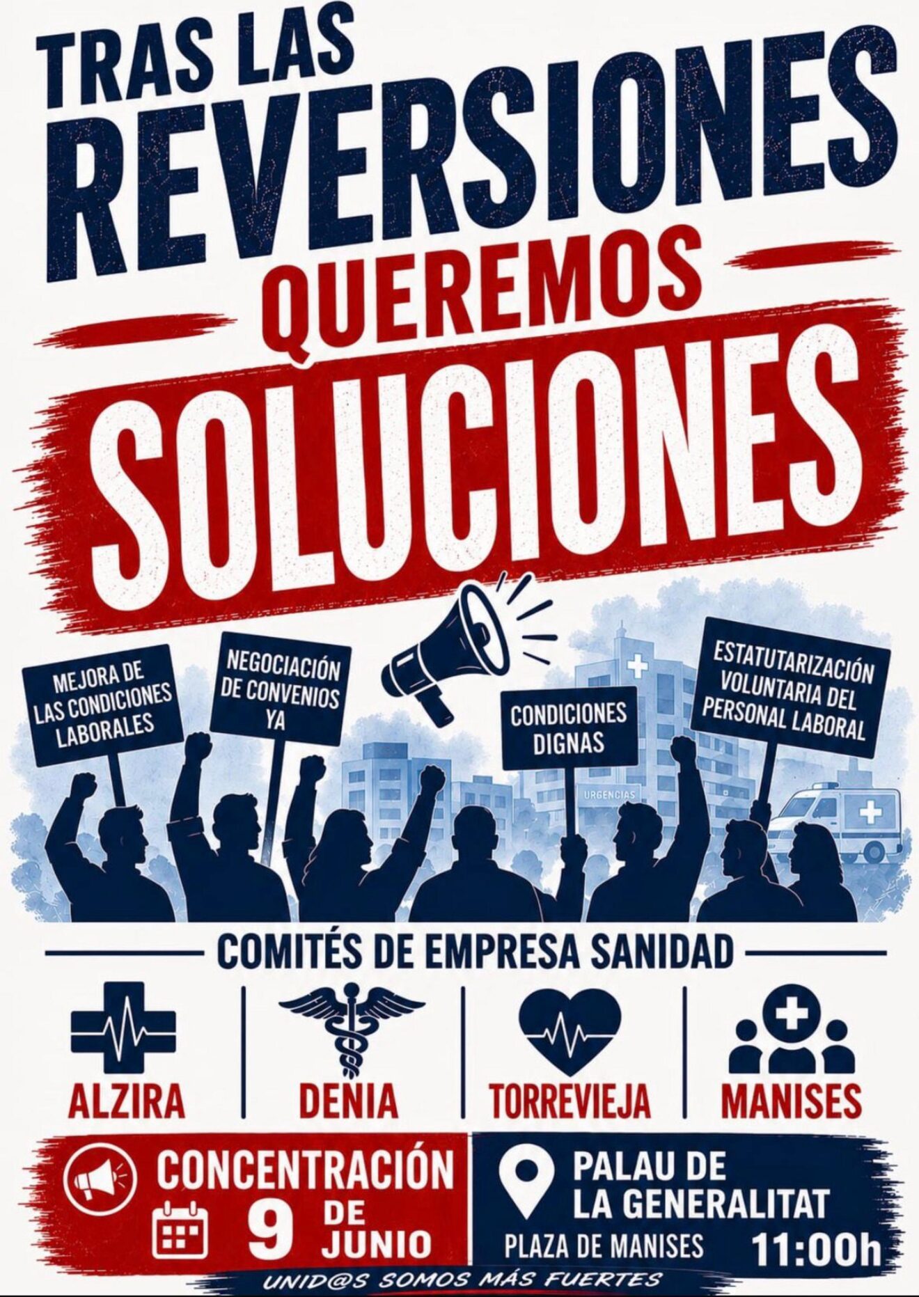 Cartel de la concentración de los comités de empresa de sanidad