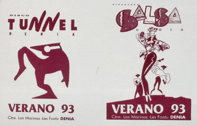 Imagen: Carteles de Disco Tunnel y Discoteca Salsa de Dénia - Imagen del libro '150 anys de música i ball a la Marina Alta'