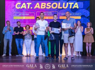Podio de la categoría absoluta masculina del Circuit a Peu Marina Alta 2026