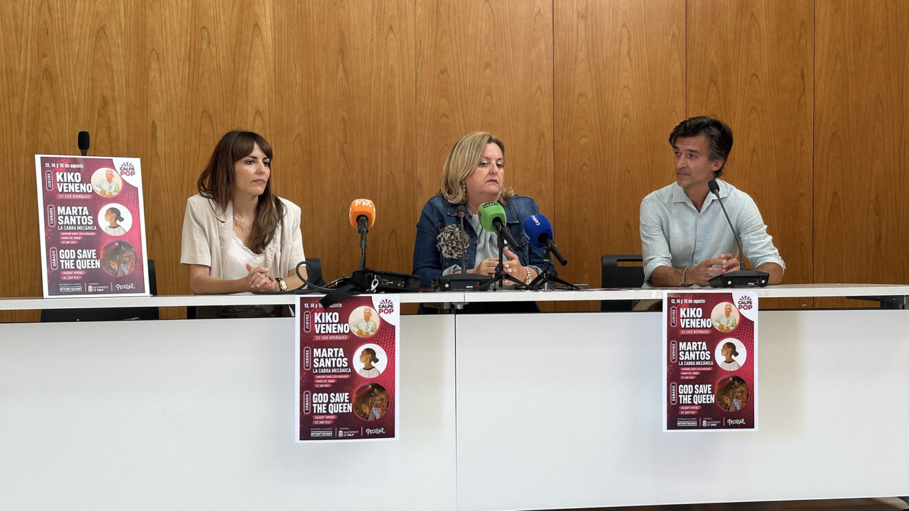 Mariola Mulet, Ana Sala y Jorge Gosálbez en la presentación de Calpe Pop 2026 en Casa Nova