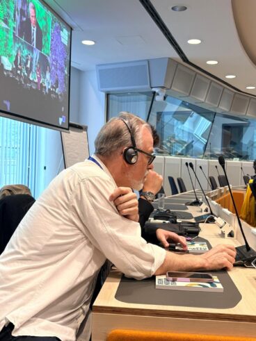 Participante en una sesión de la Semana Verde Europea en Bruselas