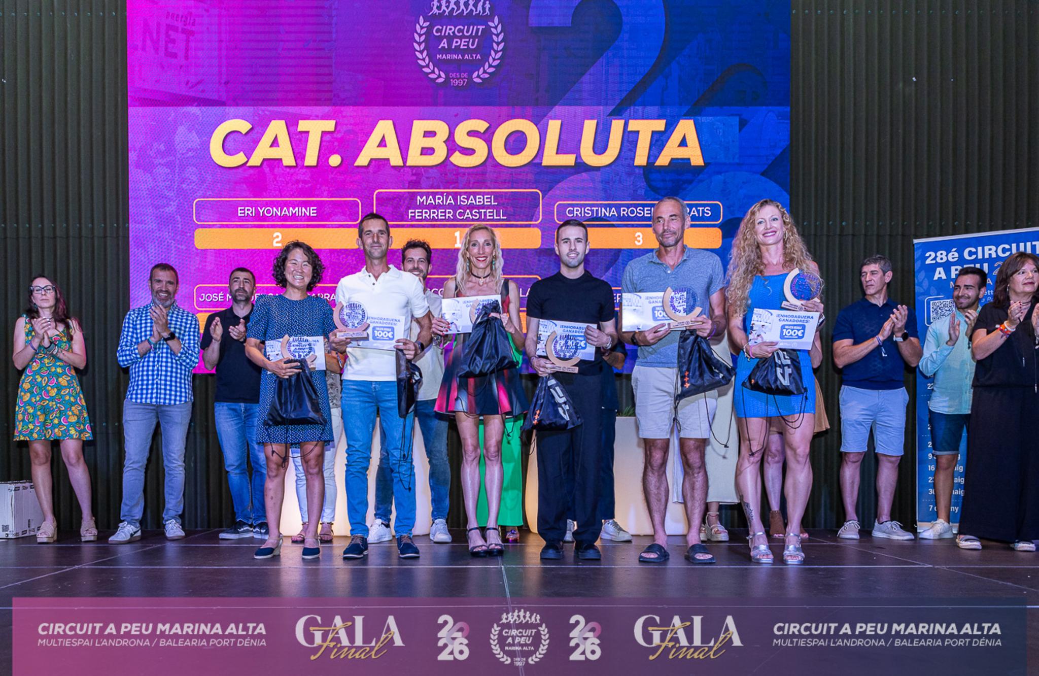 Premiados en la categoría absoluta del Circuit a Peu Marina Alta 2026
