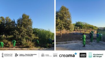 Alumnado del Taller de Empleo realizando prácticas de jardinería en El Verger