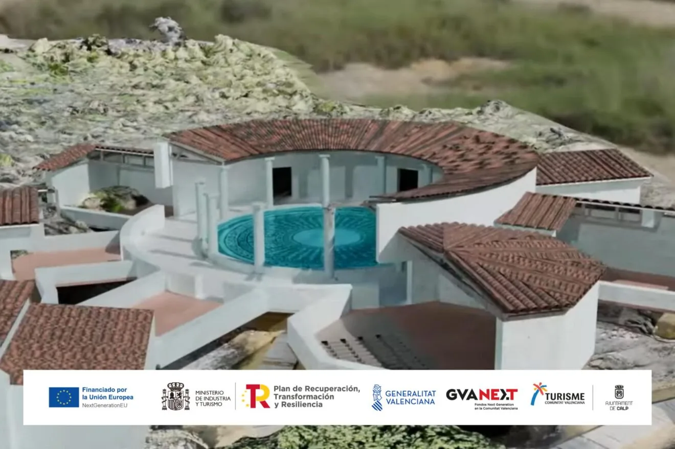 Recreación virtual 3D de Banys de la Reina en Calp