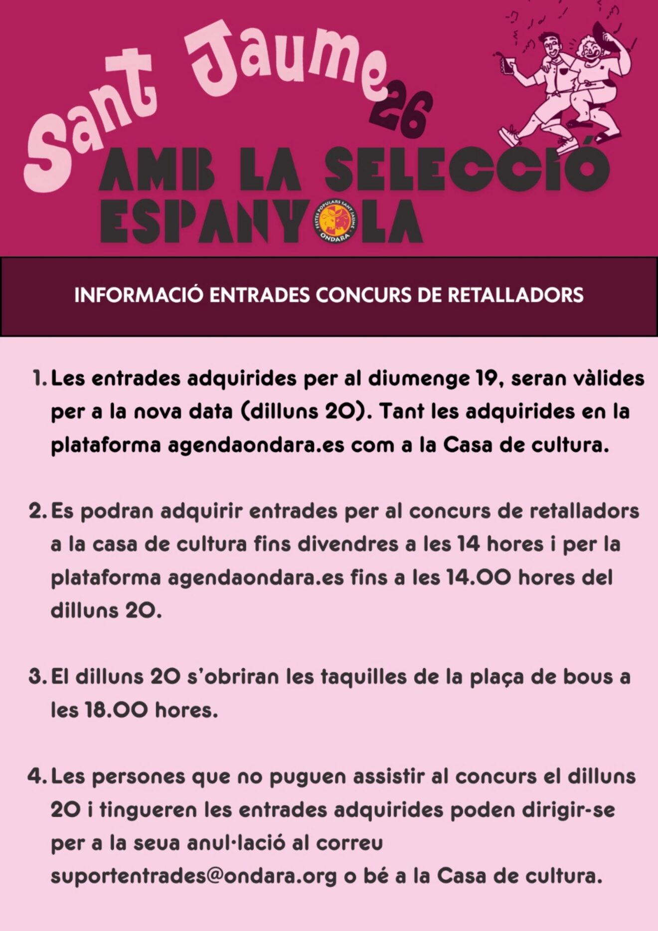 Aviso cambio fecha Concurso de Retalladors