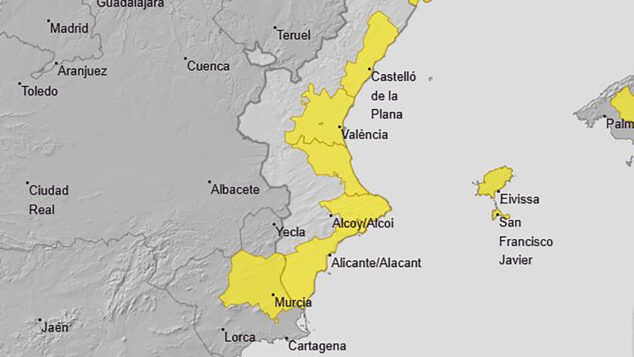 avisos activos en la comunitat valenciana sabado 25 de julio 2026