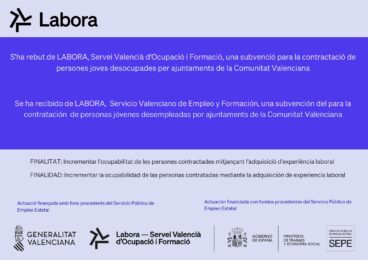 Cartel informativo subvención LABORA JOVE