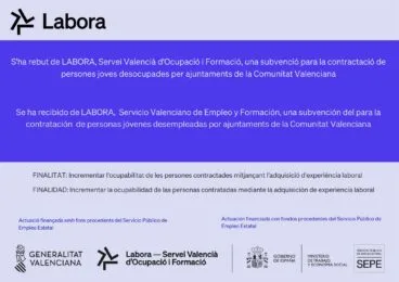 Cartel informativo subvención LABORA JOVE