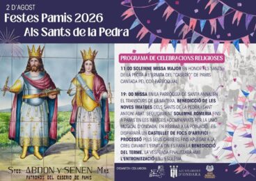 Cartel de los actos religiosos de las Festes de Pamis 2026