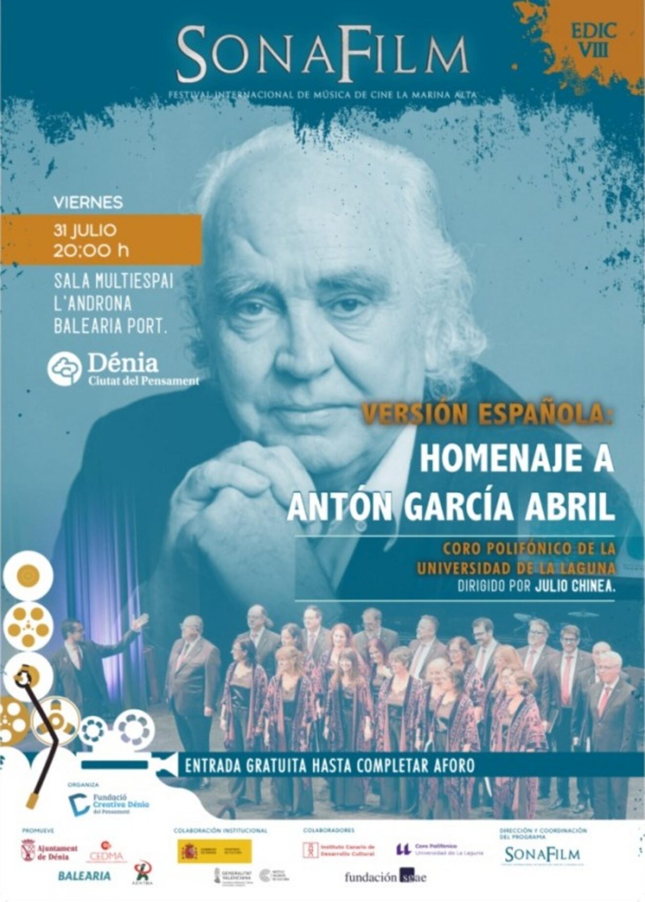 Cartel del concierto homenaje a Antón García Abril en SONAFILM