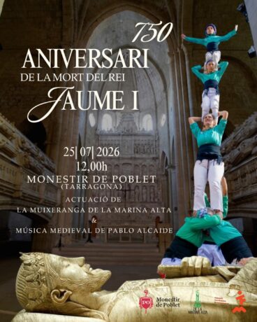 Cartel del homenaje de la Muixeranga de la Marina Alta a Jaime I en Poblet