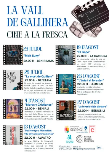 Cartel del ciclo ‘Cinema a la Fresca’ de la Vall de Gallinera