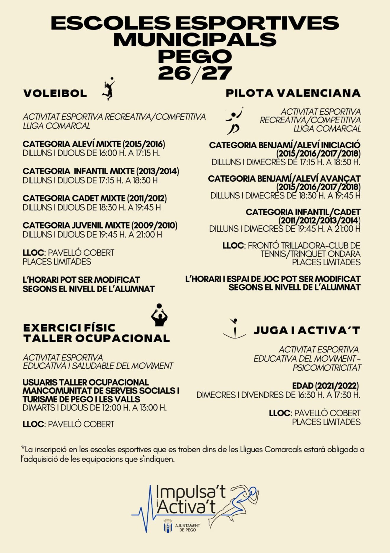 Cartel Programación Deportiva Pego 26/27