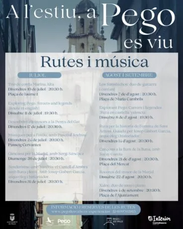 Cartel de la programación de verano en Pego