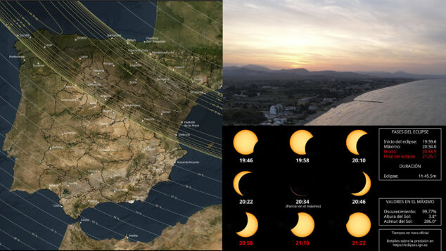 como se vera el eclipse solar en los 33 municipios de la marina alta