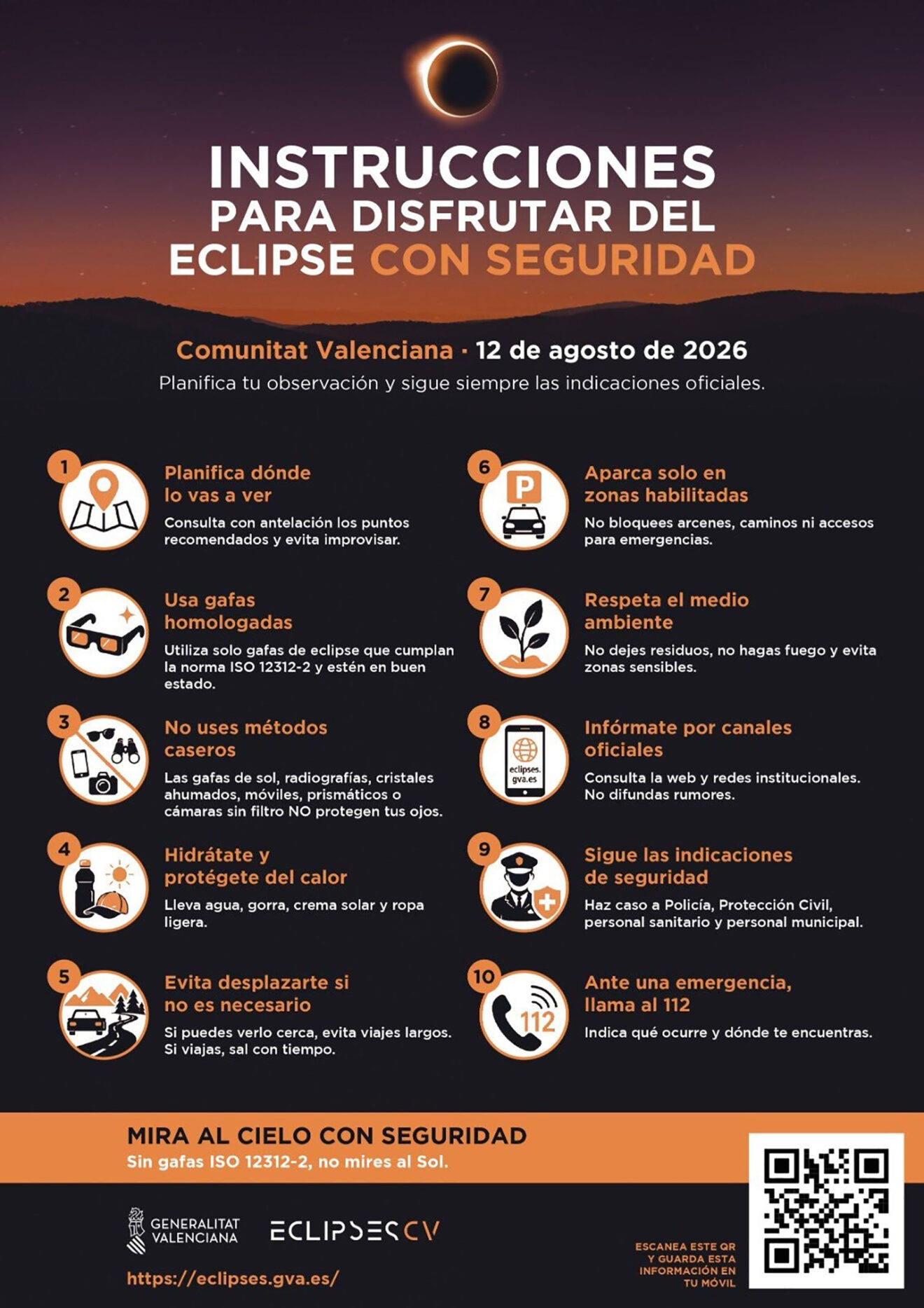 Decálogo de recomendaciones para observar el eclipse solar