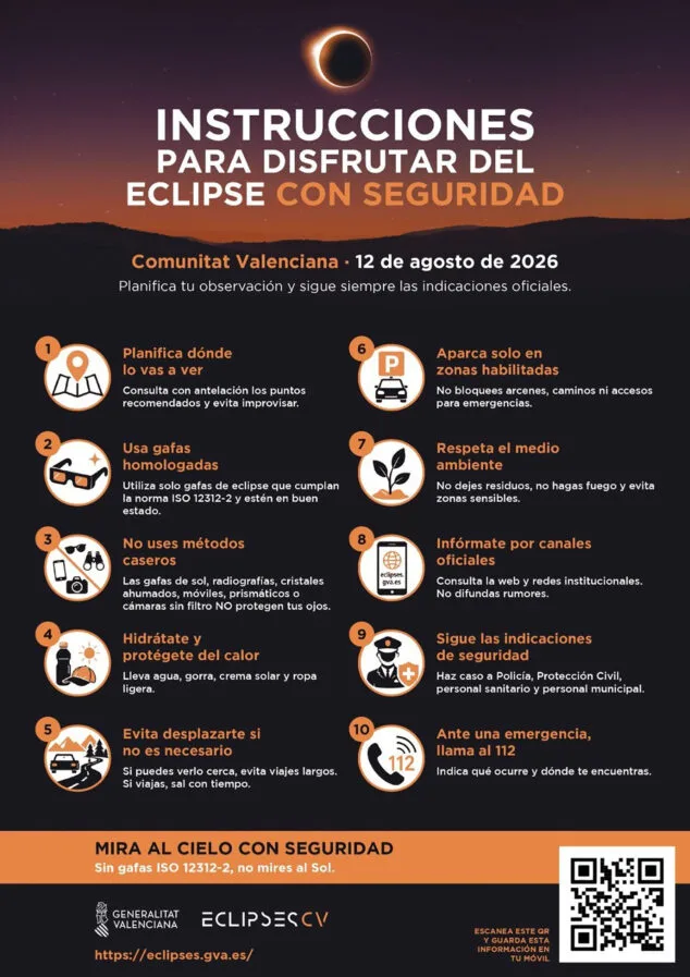 Imagen: Decálogo de recomendaciones para observar el eclipse solar