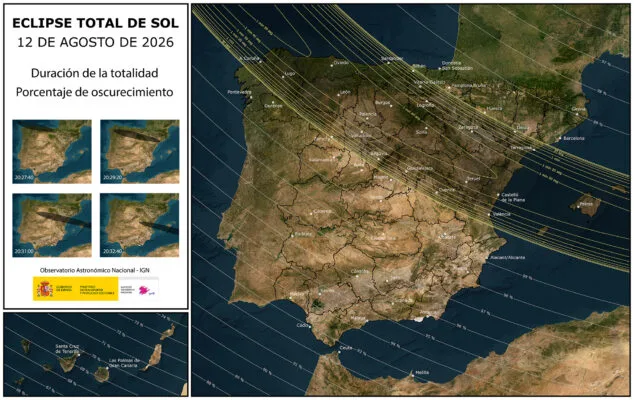 Imagen: Eclipse total de sol 12 agosto 2026 - IGN