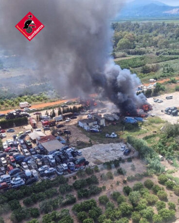 Imagen aérea del incendio