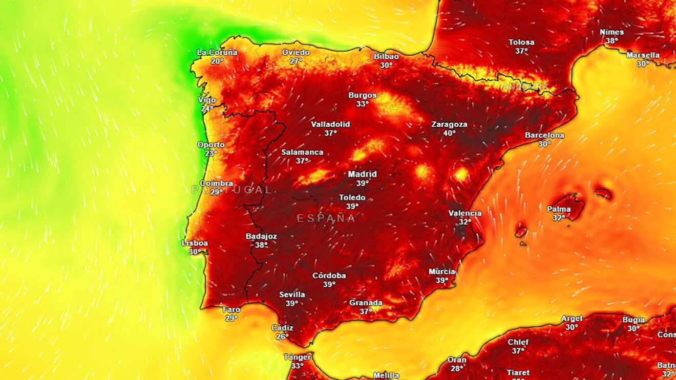 Hasta 40 ºC y noches sin bajar de 25 ºC: la verdadera causa del calor extremo que llega a la Marina Alta 2 mapa de prediccion de temperaturas meteored para el martes 7 de julio 2026 a las 14 00 horas