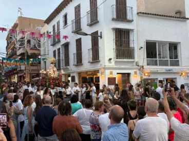 Procession to the Virgin of the Forsaken during the patron saint festivities of Moraira 2026