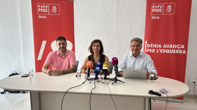 Imagen: Rueda de prensa del PSPV de la Marina Alta para valorar los presupuestos autonómicos del 2026