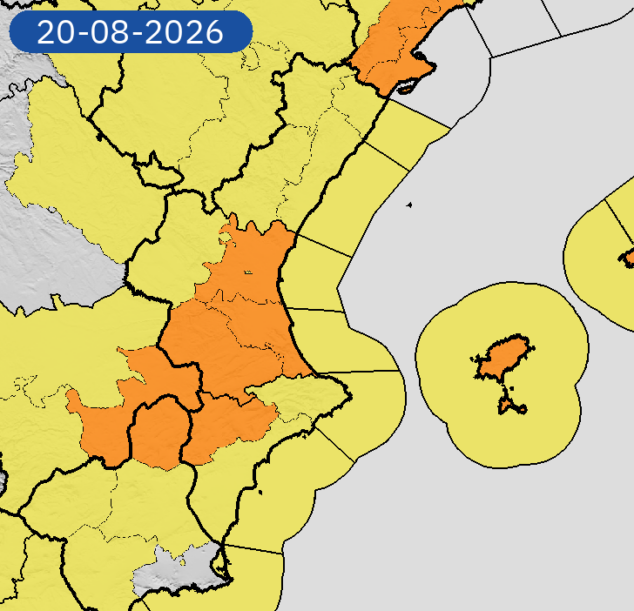 La Marina Alta en alerta: Emergencias activa el aviso amarillo por intensas lluvias 1 Imagen: Alerta amarilla por lluvias intensas en la Marina Alta