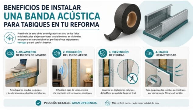 ¿Escuchas a tus vecinos? Este detalle puede ser el problema 3 Imagen: Beneficios de instalar una banda acústica para tabiques en tu reforma