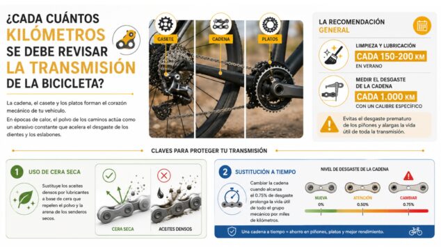 ¿Tu bicicleta está lista para el verano? Las claves para rodar con seguridad 8 Imagen: ¿Cada cuántos kilómetros se debe revisar la transmisión de la bicicleta