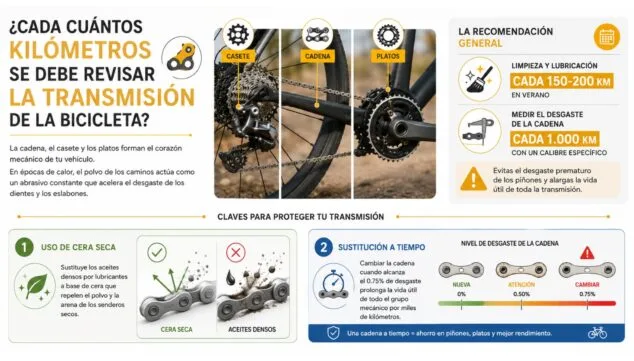 Imagen: ¿Cada cuántos kilómetros se debe revisar la transmisión de la bicicleta