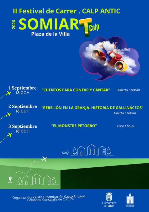 El casco antiguo de Calp acoge la segunda edición de SomniART, el Festival de Teatre al Carrer 1 Imagen: Cartel del II Festival de Carrer SomniART 2026 en Calp