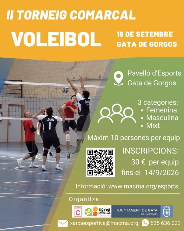Imagen: Cartel del II Torneig Comarcal de Voleibol en Gata de Gorgos.