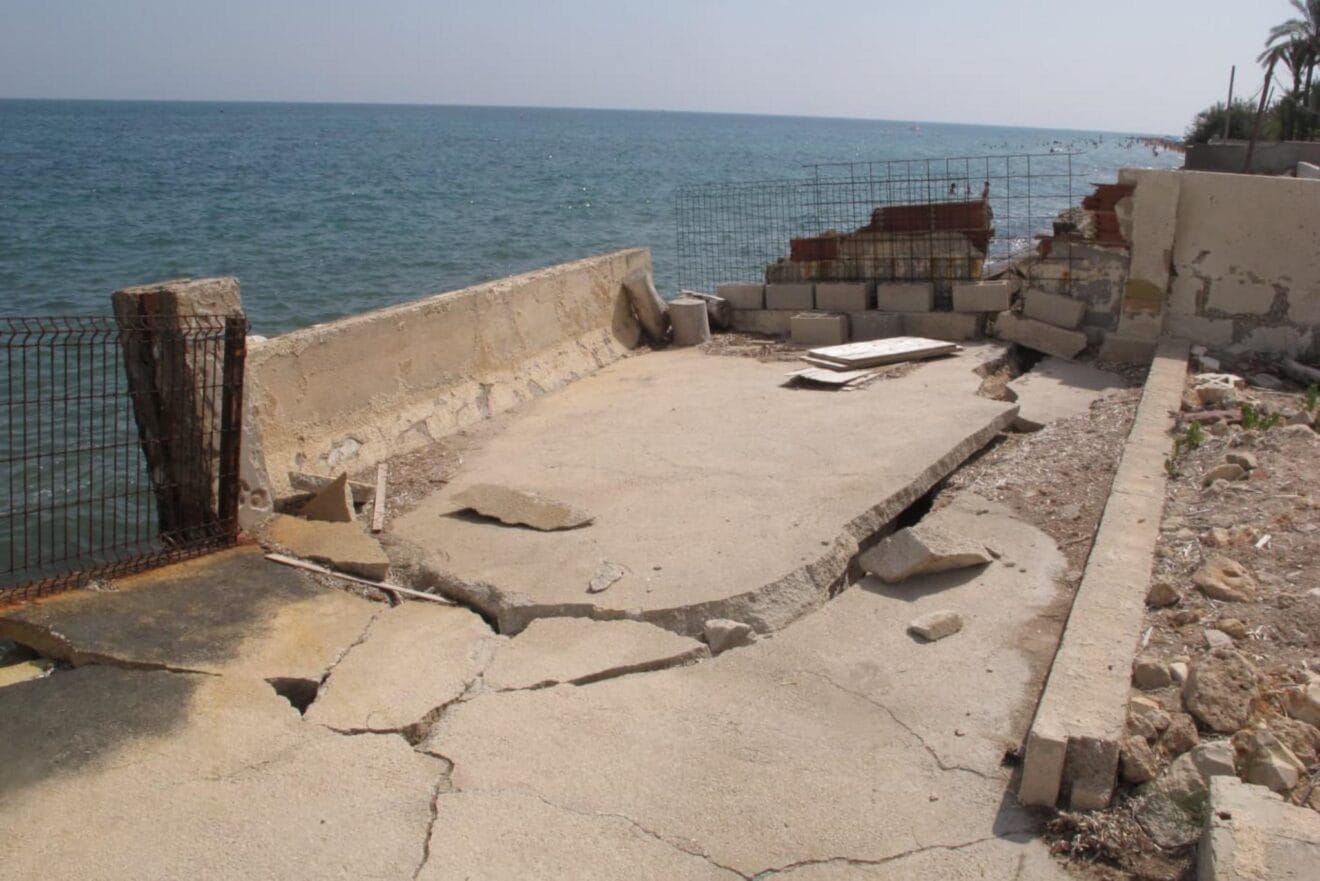 Daños por regresión costera en el litoral de Dénia