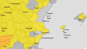mapa de avisos activos de la aemet el sabado 8 agosto 2026 en la comunitat valenciana