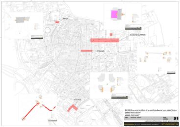 Plano de las obras de mejora de la movilidad urbana en Ondara